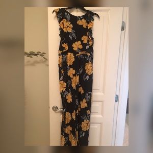 Floral wide leg jumpsuit.